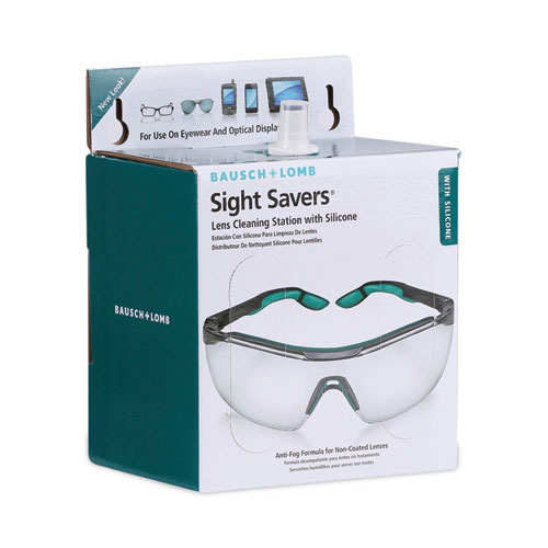 Image of Bausch & Lomb Sight Savers Lens Cleaning Station, 16 Oz Plastic Bottle, 6.5 X 4.75, 1,520 Tissues/Box