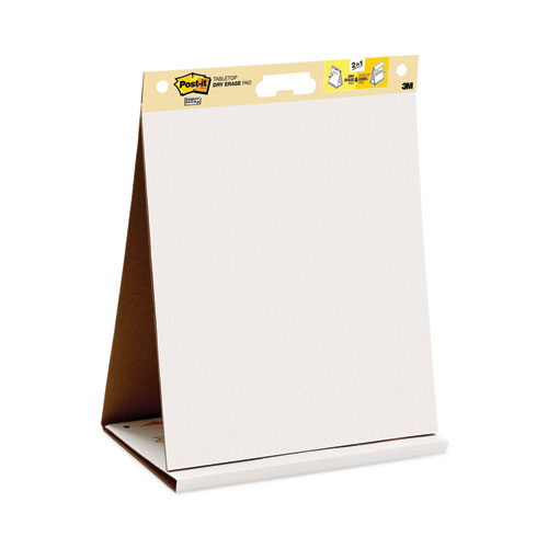 Post-it® Easel Pads Super Sticky Pad Plus Tabletop Easel Pad with Self-Stick Sheets and Dry Erase Board, Unruled, 20 x 23, White, 20 Sheets