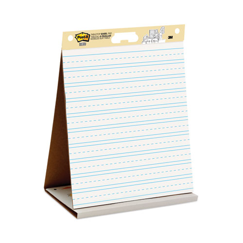 Self-Stick Tabletop Easel Pad with Command Strips, Presentation Format (1.5" Rule), 20 x 23, White, 20 Sheets