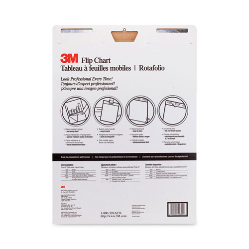 Image of 3M™ Professional Flip Chart, Unruled, 25 X 30, White, 40 Sheets, 2/Carton