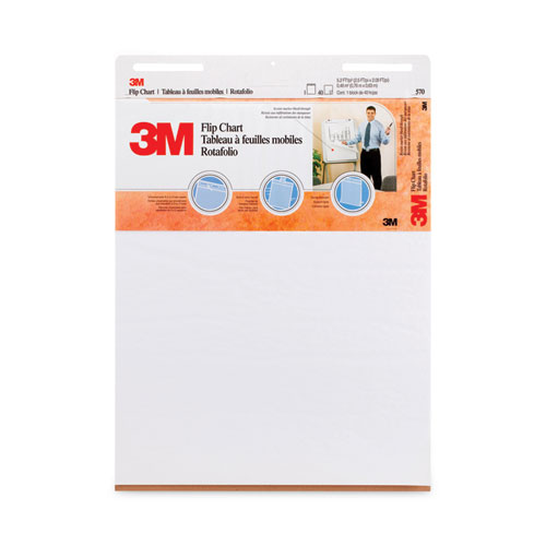 3M™ Professional Flip Chart, Unruled, 25 X 30, White, 40 Sheets, 2/Carton
