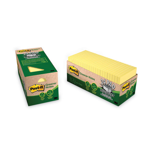 Image of Original Recycled Note Pad Cabinet Pack, 3" x 3", Canary Yellow, 75 Sheets/Pad, 24 Pads/Pack