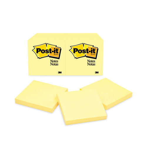 Original Pads in Canary Yellow, 3" x 3", 100 Sheets/Pad, 12 Pads/Pack