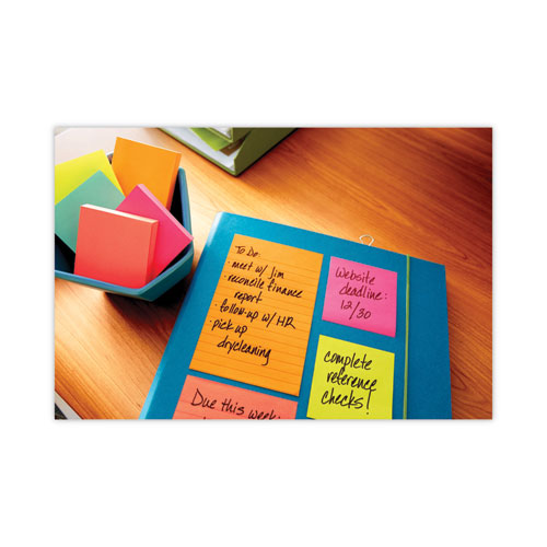 Image of Post-It® Notes Original Pads In Poptimistic Collection Colors, Note Ruled, 4" X 6", 100 Sheets/Pad, 3 Pads/Pack