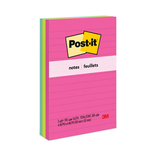 Image of Original Pads in Poptimistic Collection Colors, Note Ruled, 4" x 6", 100 Sheets/Pad, 3 Pads/Pack