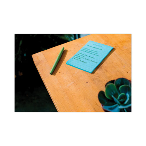 Image of Post-It® Notes Original Pads In Beachside Cafe Collection Colors, Note Ruled, 4" X 6", 100 Sheets/Pad, 5 Pads/Pack