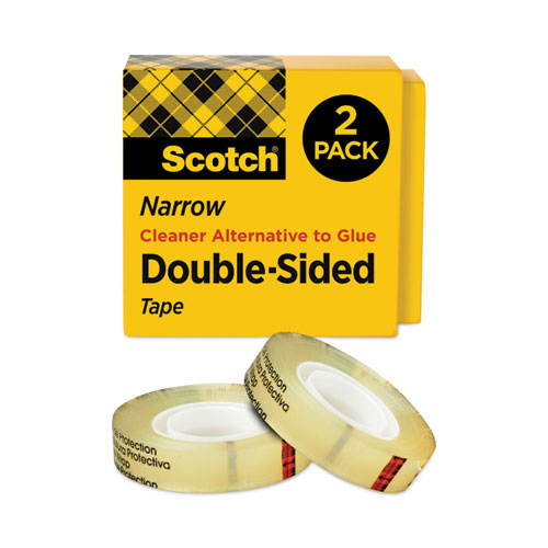 3M Scotch Double-Sided Tape, Clear - 2 pack