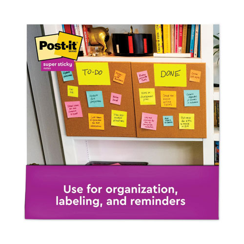 Image of Post-It® Notes Super Sticky Pads In Energy Boost Collection Colors, (6) Unruled 3" X 3" Pads, (3) Note Ruled 4" X 6" Pads, 90 Sheets/Pad, 9 Pads/Set