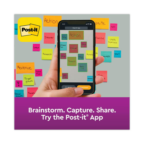 Image of Post-It® Notes Super Sticky Pads In Energy Boost Collection Colors, (6) Unruled 3" X 3" Pads, (3) Note Ruled 4" X 6" Pads, 90 Sheets/Pad, 9 Pads/Set
