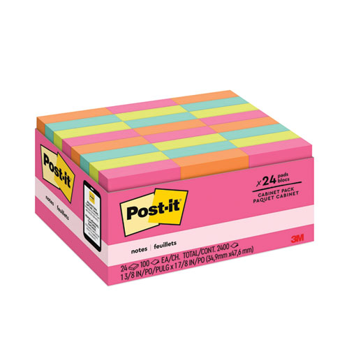 Image of Original Pads in Poptimistic Colors, Value Pack, 1.38" x 1.88", 100 Sheets/Pad, 24 Pads/Pack