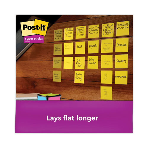 Full Stick Notes, 3" x 3", Electric Yellow, 25 Sheets/Pad, 12 Pads/Pack