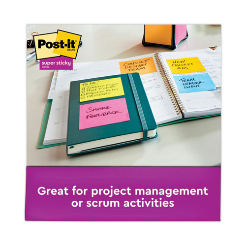 Image of Post-It® Notes Super Sticky Full Stick Notes, 3" X 3", Electric Yellow, 25 Sheets/Pad, 12 Pads/Pack