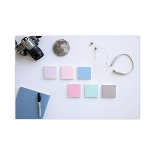 Image of Post-It® Notes Super Sticky Recycled Notes In Wanderlust Pastels Collection Colors, 3" X 3", 90 Sheets/Pad, 12 Pads/Pack