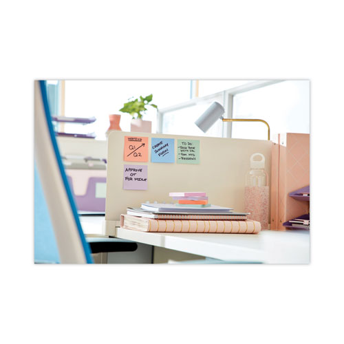 Image of Post-It® Notes Super Sticky Recycled Notes In Wanderlust Pastels Collection Colors, 3" X 3", 90 Sheets/Pad, 12 Pads/Pack
