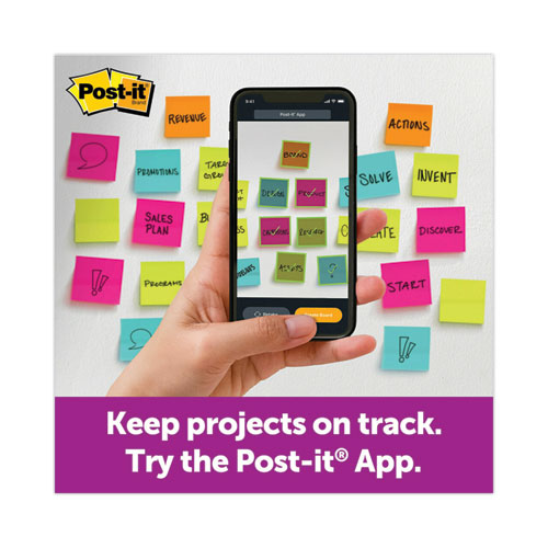 Image of Post-It® Notes Super Sticky Pads In Canary Yellow, 3" X 5", 90 Sheets/Pad, 12 Pads/Pack