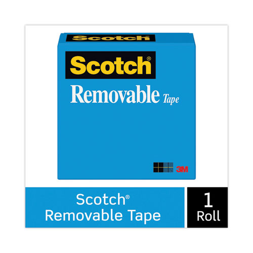 Removable Tape, 1" Core, 0.75" x 36 yds, Transparent
