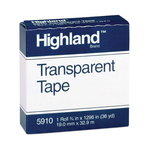 Image of Highland™ Transparent Tape, 1" Core, 0.75" X 36 Yds, Clear