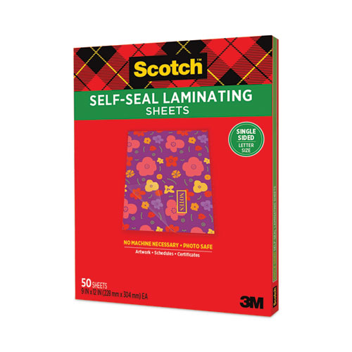 Image of Scotch™ Self-Sealing Laminating Sheets, 6 Mil, 9.06 X 11.63, Gloss Clear, 50/Pack