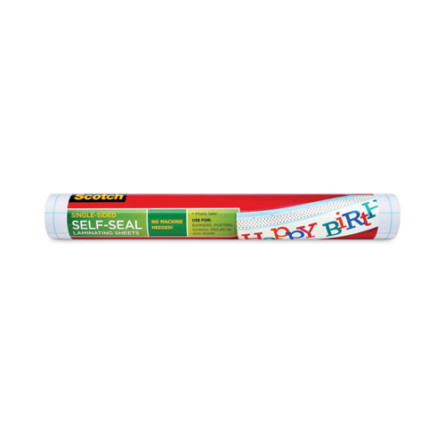 Single-Sided Self-Seal Laminating Roll, 9.5 mil, 16" x 10 ft, Gloss Clear