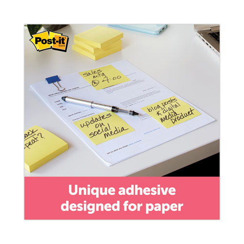 Image of Post-It® Dispenser Notes Original Pop-Up Notes Value Pack, 3" X 3", (8) Canary Yellow, (6) Poptimistic Collection Colors, 100 Sheets/Pad, 14 Pads/Pack