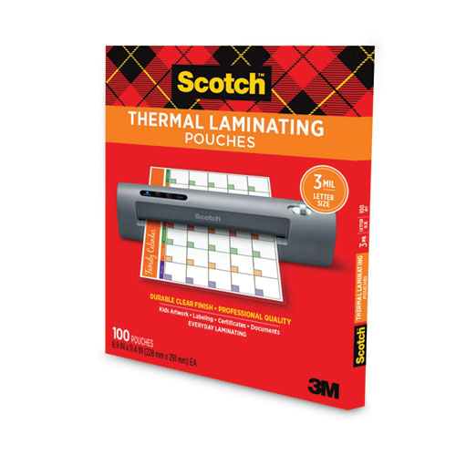 Image of Scotch™ Laminating Pouches, 3 Mil, 9" X 11.5", Gloss Clear, 100/Pack