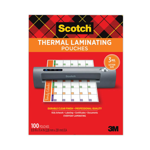 Scotch™ Laminating Pouches, 3 mil, 11.5" x 17.5", Gloss Clear, 25/Pack