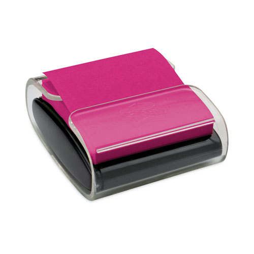 Image of Wrap Dispenser, For 3 x 3 Pads, Black/Clear, Includes 45-Sheet Color Varies Pop-up Super Sticky Pad