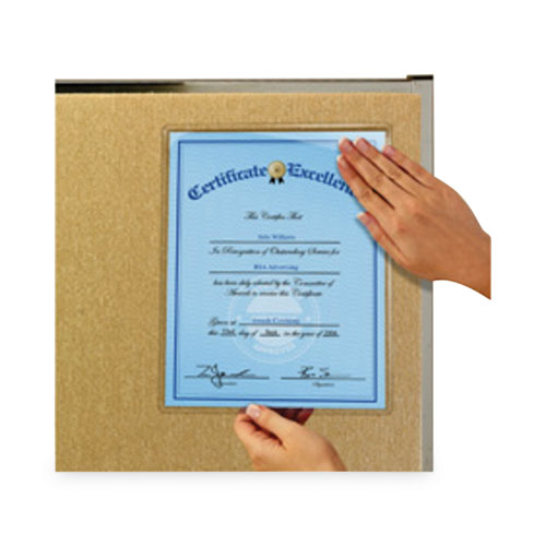 Image of Scotch™ Display Pocket, Removable Interlocking Fasteners, Plastic, 8.5 X 11, Clear