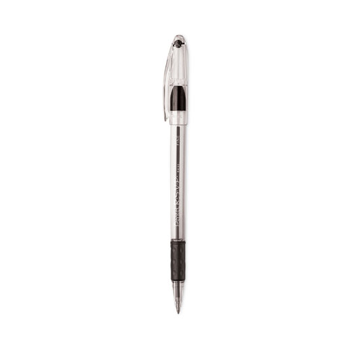 R.S.V.P. Ballpoint Pen Value Pack, Stick, Fine 0.7 mm, Black Ink, Clear/Black Barrel, 24/Pack