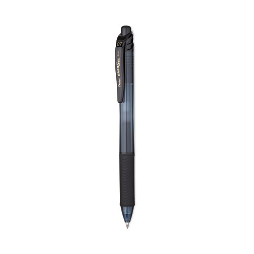 Image of EnerGel-X Gel Pen, Retractable, Medium 0.7 mm, Black Ink, Black Barrel, 24/Pack