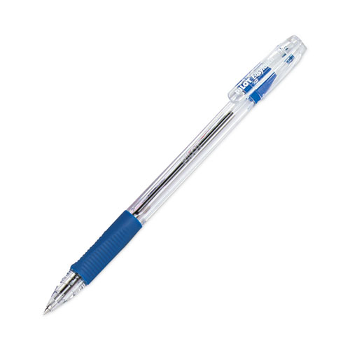 Image of Pilot® Easytouch Ballpoint Pen, Stick, Fine 0.7 Mm, Blue Ink, Clear Barrel, Dozen