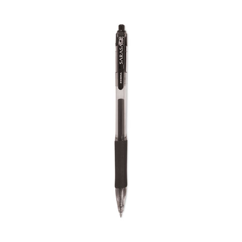 Zebra® Sarasa Dry Gel X20 Gel Pen Value Pack, Retractable, Medium 0.7 mm, Black Ink, Clear/Black Barrel, 24/Box