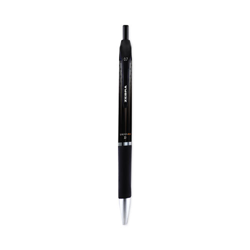 Zebra® Sarasa Dry Gel X1 Gel Pen, Retractable, Medium 0.7 mm, Black Ink, Black Barrel, 12/Pack