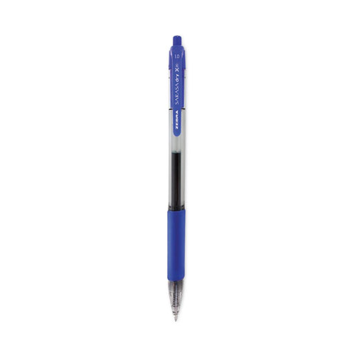 Zebra® Sarasa Dry Gel X20 Gel Pen, Retractable, Bold 1 Mm, Blue Ink, Translucent Blue Barrel, 12/Pack