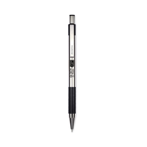 Image of Zebra® G-301 Gel Pen, Retractable, Medium 0.7 Mm, Black Ink, Stainless Steel/Black Barrel
