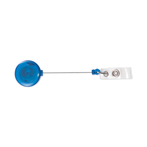 Image of Advantus Translucent Retractable Id Card Reel, 30" Extension, Blue, 12/Pack