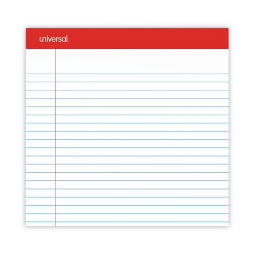 Image of Perforated Ruled Writing Pads, Wide/Legal Rule, Red Headband, 50 White 8.5 x 14 Sheets, Dozen