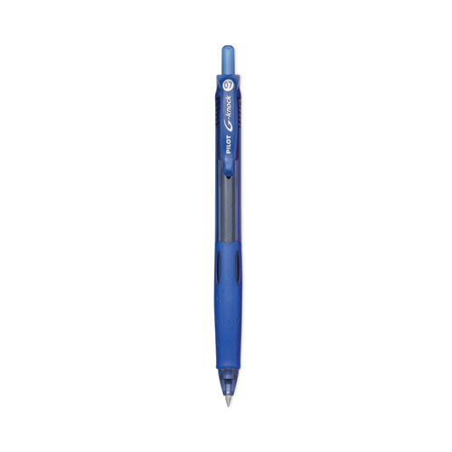 G-Knock BeGreen Gel Pen, Retractable, Fine 0.7 mm, Blue Ink, Translucent Blue/Blue Barrel, Dozen
