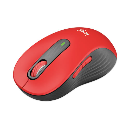 Image of Logitech® Signature M650 Wireless Mouse, Large, 2.4 Ghz Frequency, 33 Ft Wireless Range, Right Hand Use, Red
