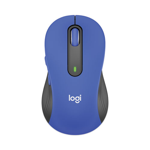 Signature M650 Wireless Mouse, Large, 2.4 GHz Frequency, 33 ft Wireless Range, Right Hand Use, Blue