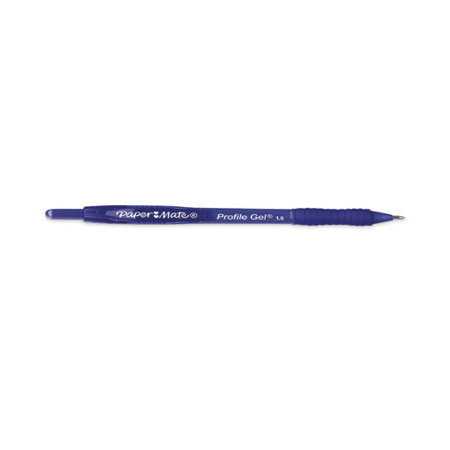 Profile Gel Pen, Retractable, Bold 1 mm, Blue Ink, Translucent Blue Barrel, Dozen