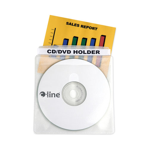 Deluxe Individual CD/DVD Holders, 2 Disc Capacity, Clear/White, 50/Box