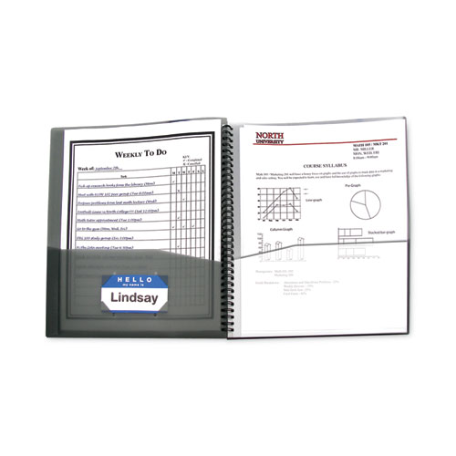 C-Line® Eight-Pocket Portfolio, Polypropylene, 8.5 x 11, Smoke/Smoke