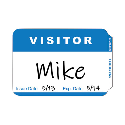 Self-Adhesive Name Badges, Hello My Name Is, Blue, 3.5 x 2.25, 100/BX
