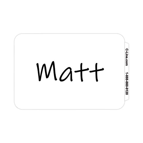 Image of C-Line® Self-Adhesive Name Badges, 3.5 X 2.25, White, 100/Box