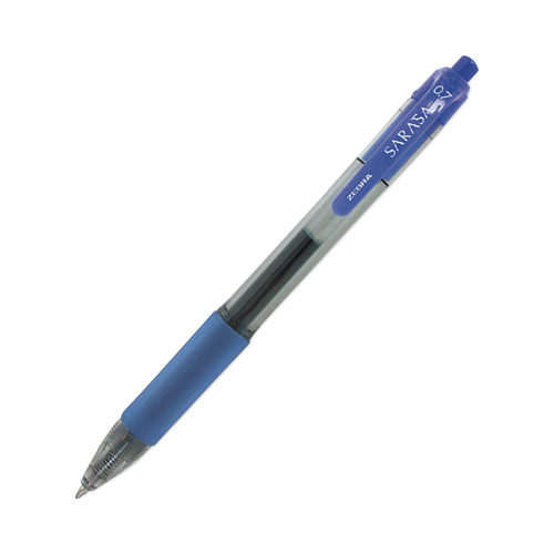 Image of Zebra® Sarasa Dry Gel X20 Gel Pen, Retractable, Medium 0.7 Mm, Blue Ink, Translucent Blue Barrel, 12/Pack