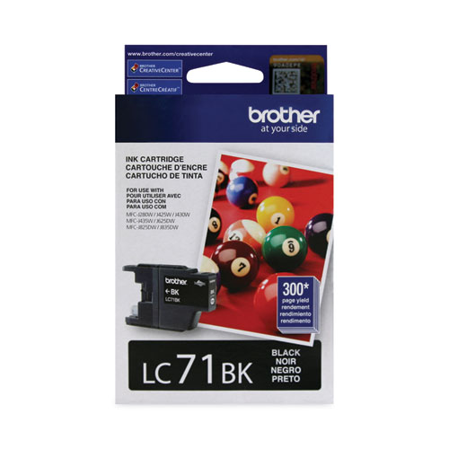 Image of Brother Lc71Bk Innobella Ink, 300 Page-Yield, Black