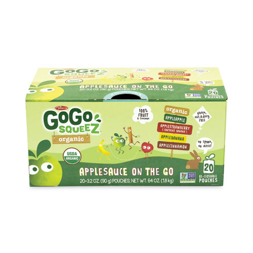 Gogo Squeez® Fruit On The Go, Variety Applesauce, 3.2 Oz Pouch, 20/Carton, Ships In 1-3 Business Days