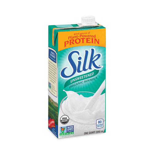 Organic Soy Milk, Unsweetened Original, 32 oz Carton, 3/Pack, Delivered in 1-4 Business Days