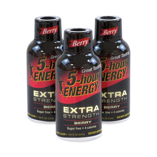 5-Hour Energy® Extra Strength Energy Drink, Berry, 1.93 Oz Bottle, 24/Carton, Ships In 1-3 Business Days